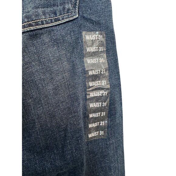 7 For All Mankind Slimmy Jeans Size 31 Blue Distressed Denim Stretch Casual Pant - Picture 7 of 7